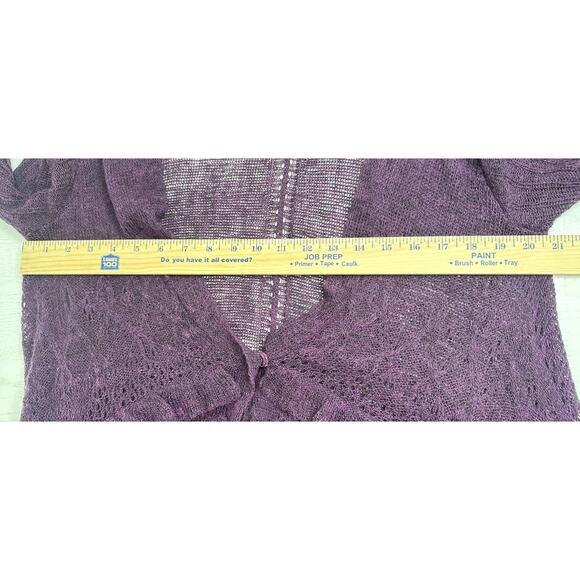 Nanette Lepore Alpaca Merino Wool Cardigan Purple Ruffled Winter Bohemian XS - Picture 8 of 10